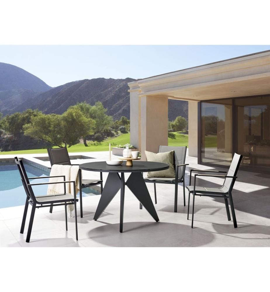 Gartenmöbel Set 4-Sitzer OLMETTO/BUSSETO Metall Schwarz