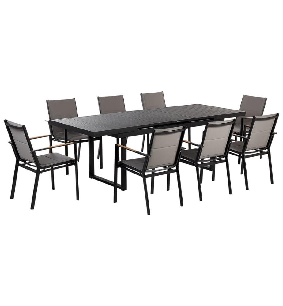 Gartenmöbel Set 8-Sitzer VALCANETTO/BUSSETO Metall Schwarz