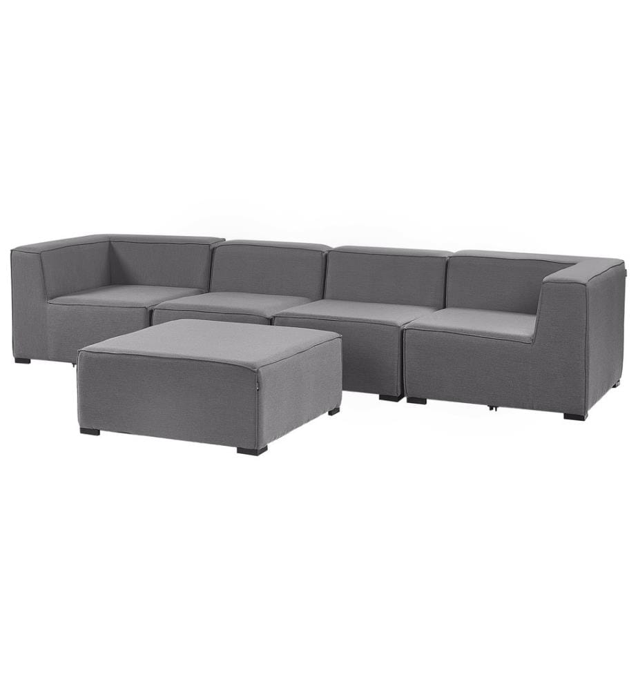 Gartensofa mit Ottomane 4-Sitzer AREZZO modular Grau