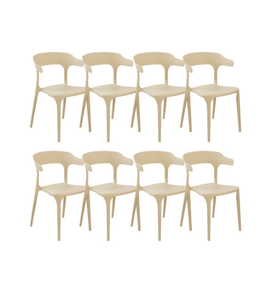 Esszimmerstuhl 8er Set GUBBIO Sandbeige