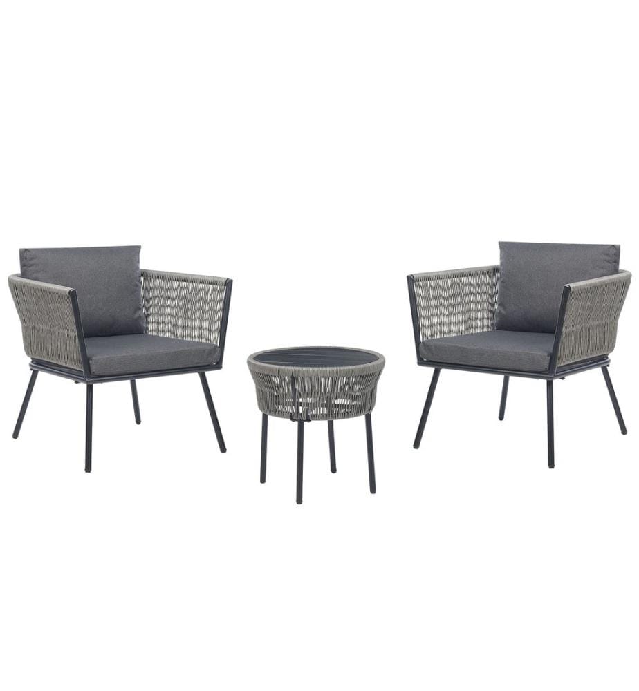 Ensemble bistrot avec coussins GARGANO Gris