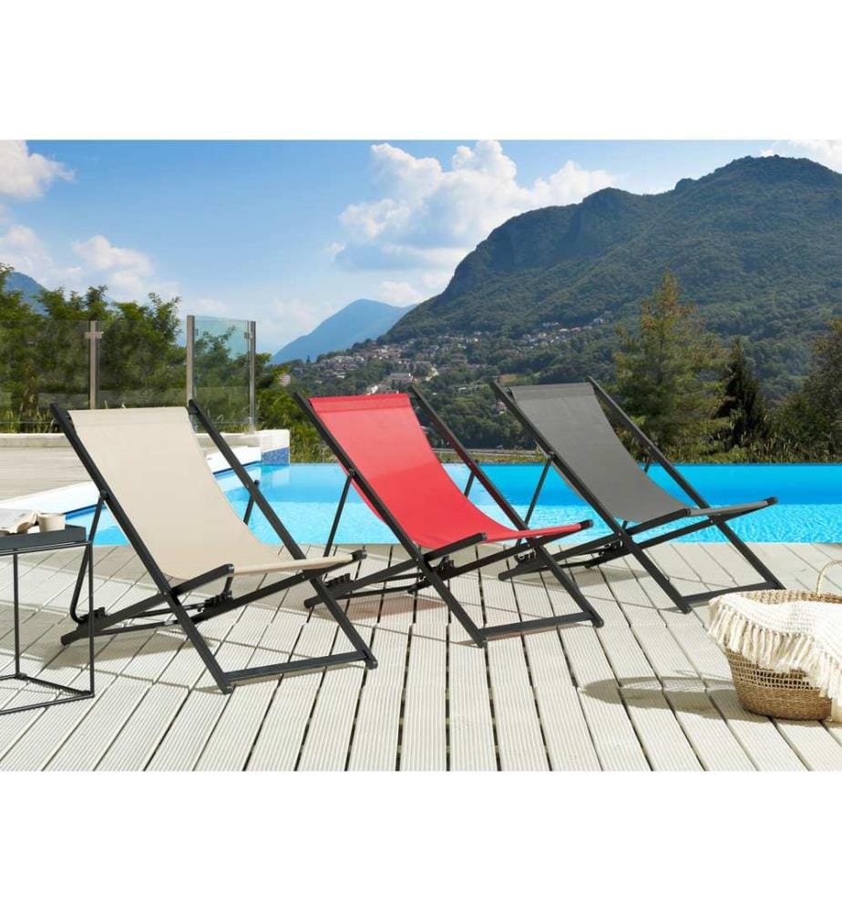 Chilienne pliante LOCRI II Métal Beige