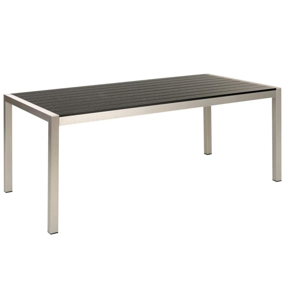 Gartentisch VERNIO 180 cm 90 cm Metall Schwarz / Silber