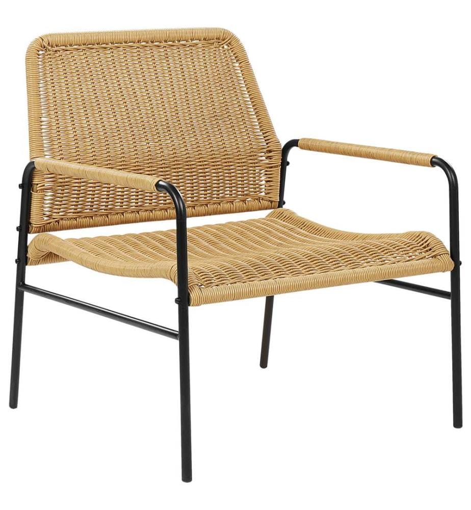 Gartenstuhl 2er Set PRASIMO Polyrattan Naturfarben