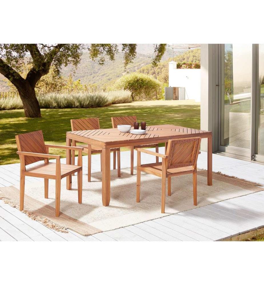 Gartenmöbel Set 4-Sitzer BARATTI Akazienholz Braun