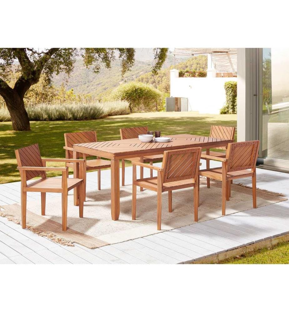 Gartenmöbel Set 6-Sitzer BARATTI Akazienholz Braun