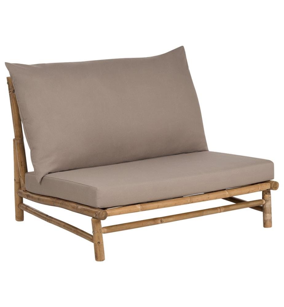 Set mit 2 Stühlen und Sitzkissen TODI Bambusholz Taupe