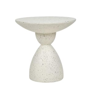 Table d'appoint CAFFI 50 cm 50 cm Effet terrasse Terrazzo blanc