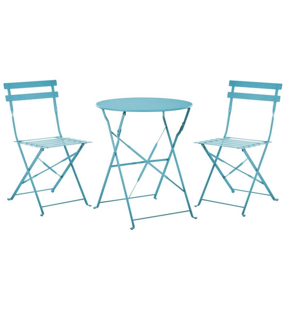 Ensemble bistrot Pliant FIORI Métal Bleu azur