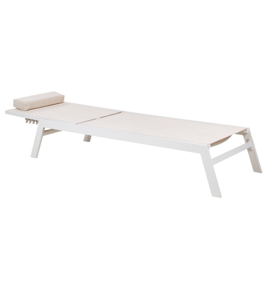 Sonnenliege CATANIA mit Relaxfunktion Metall Beige