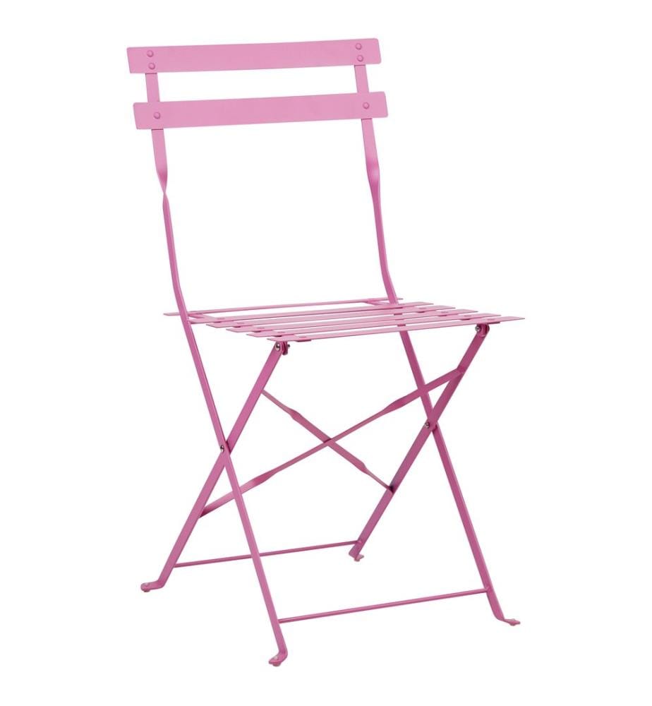 Ensemble bistrot Pliant FIORI Métal Rose