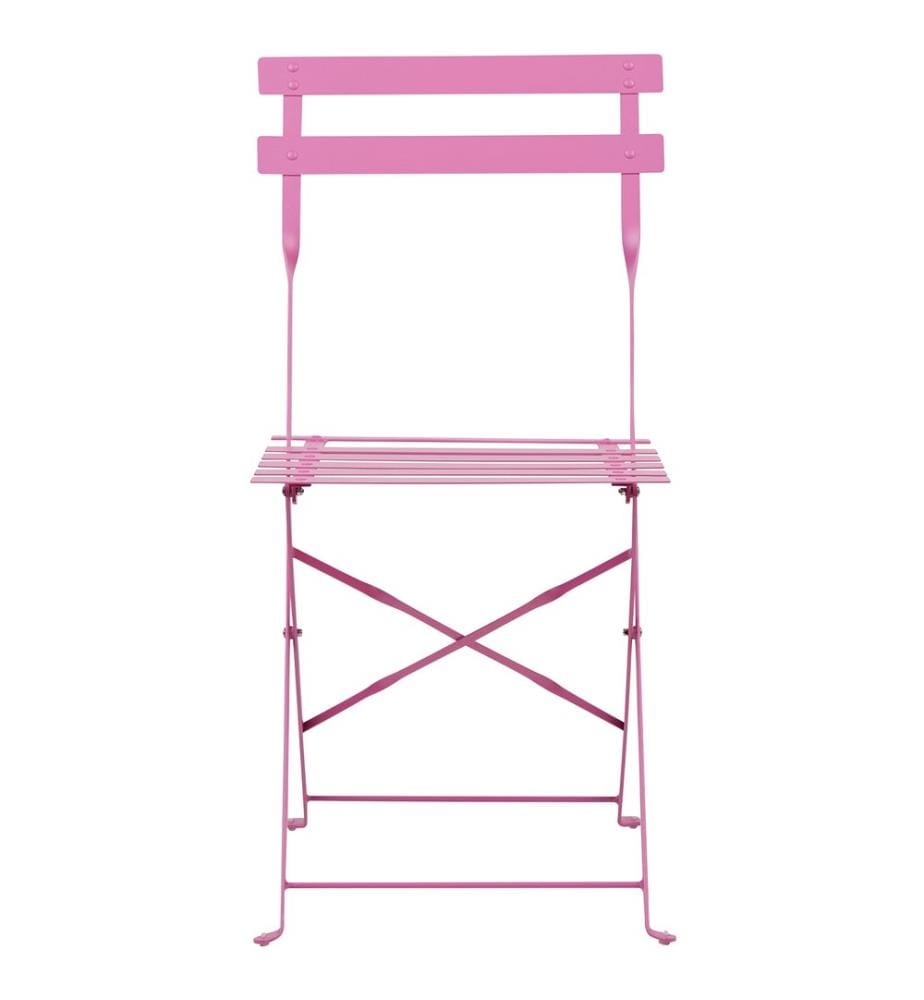 Ensemble bistrot Pliant FIORI Métal Rose