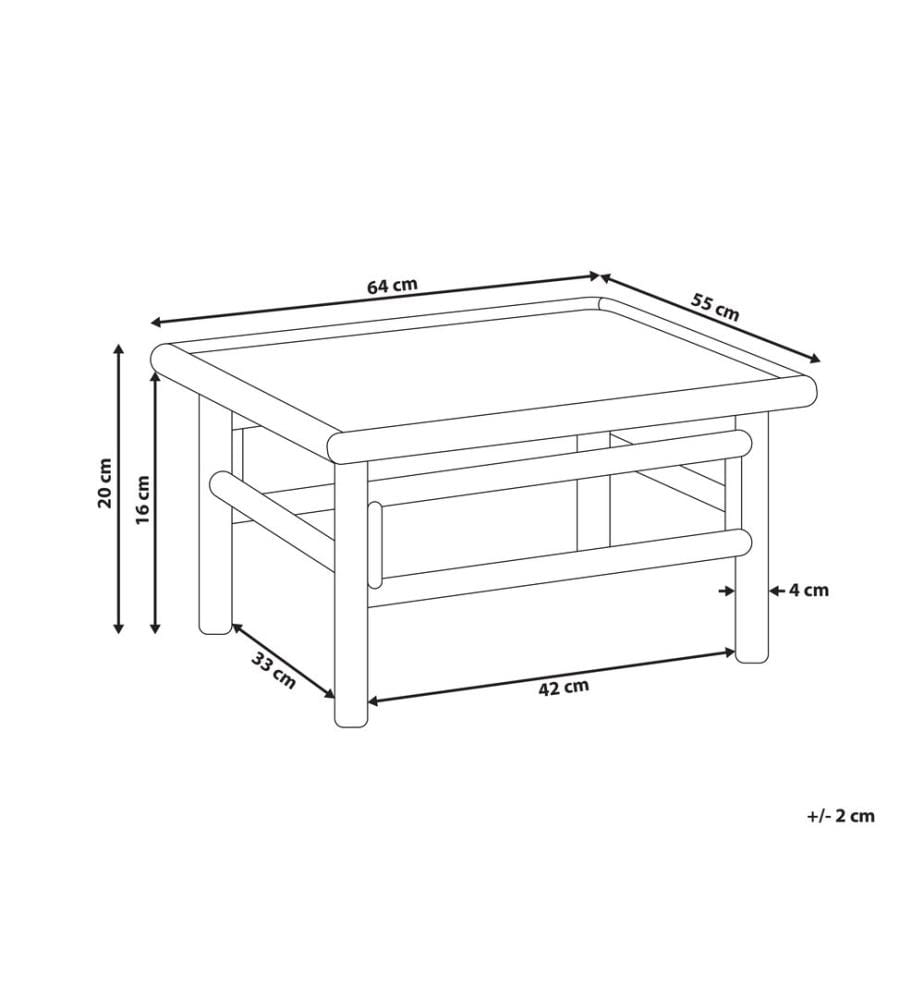 Table basse de jardin CERRETO 55 cm 64 cm Bambou Marron