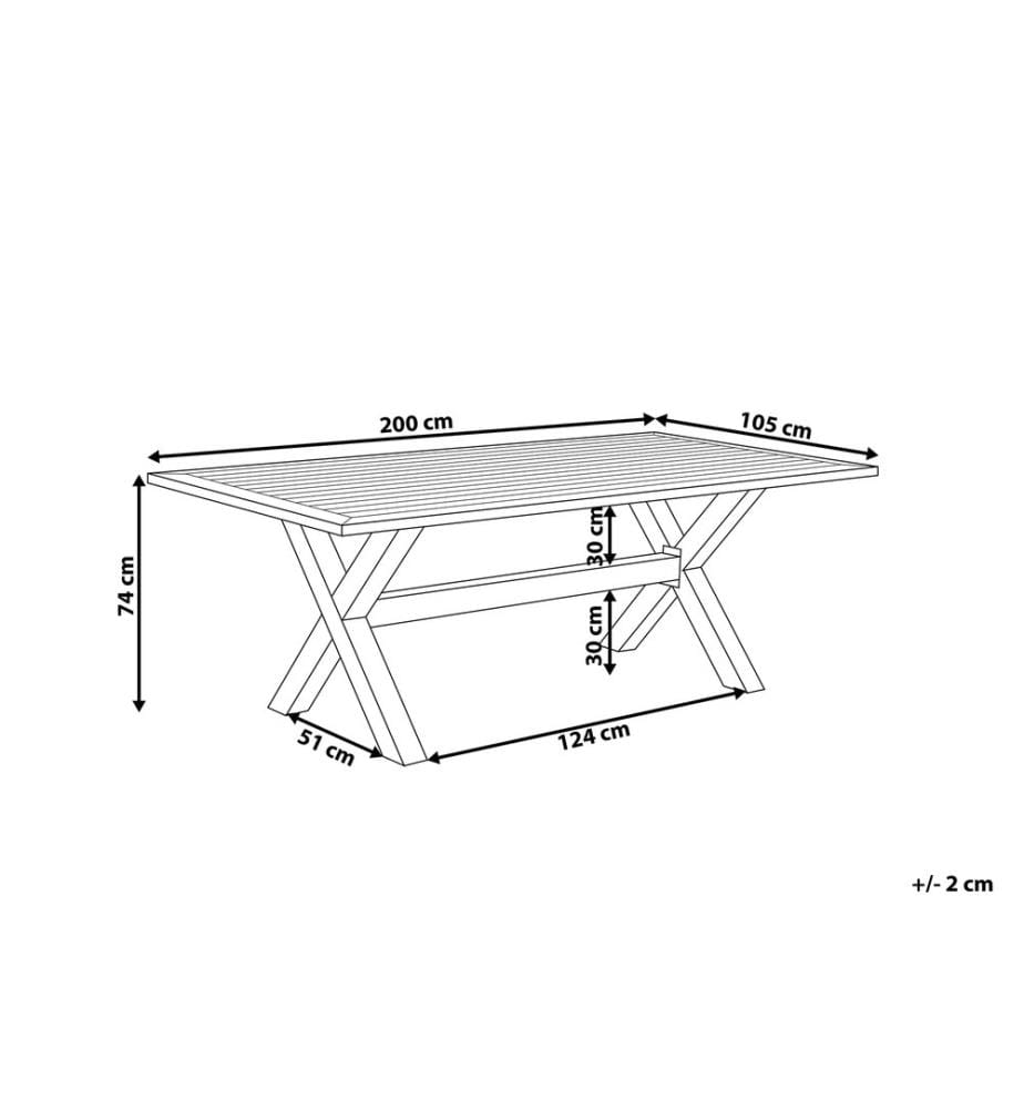 Gartentisch CASCAIS 200 cm 105 cm Metall Taupe