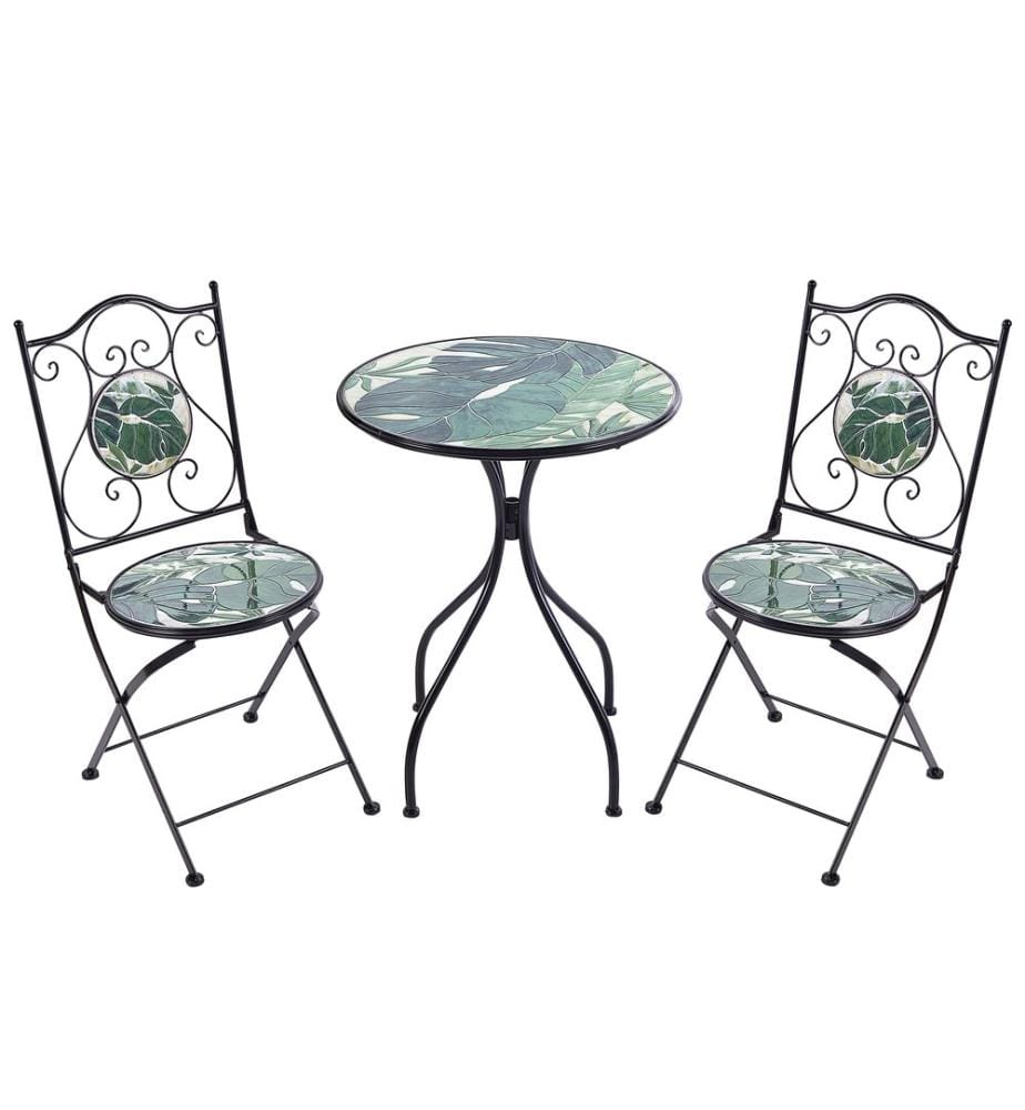 Bistro Set klappbar COZZANA Metall Schwarz