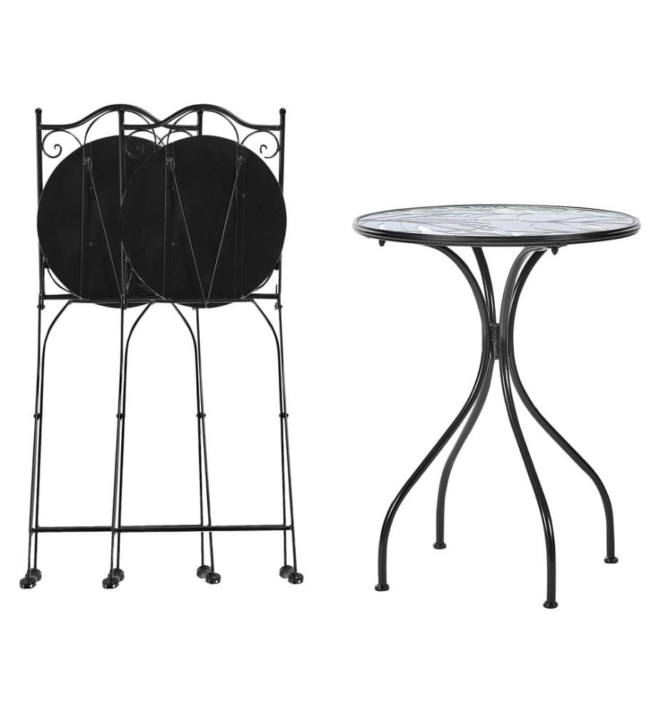 Bistro Set klappbar COZZANA Metall Schwarz
