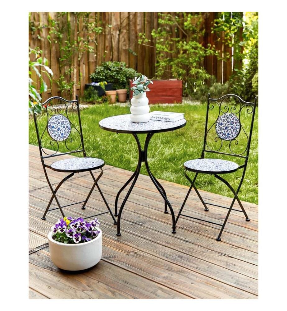 Gartenstuhl 2er Set CAMPRENA Metall Schwarz