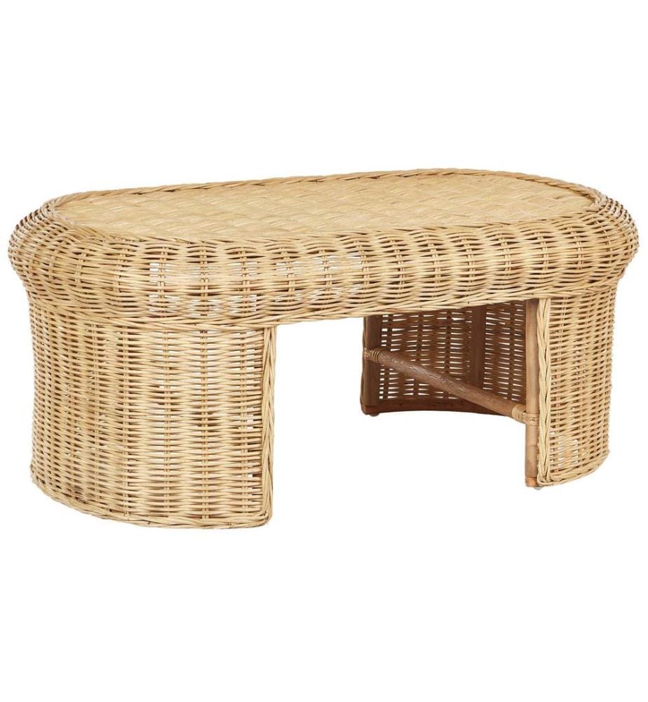 Table basse de jardin LIVADEIA 60 cm 96 cm Rotin Naturel