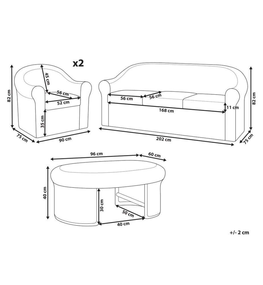 Lounge Set mit Tisch 5-Sitzer LIVADEIA Rattan Naturfarben