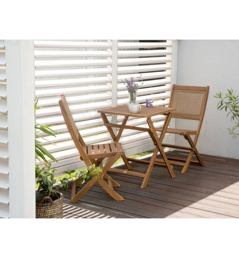 Ensemble bistrot Pliant PARAGGI Bois d'acacia certifié Marron