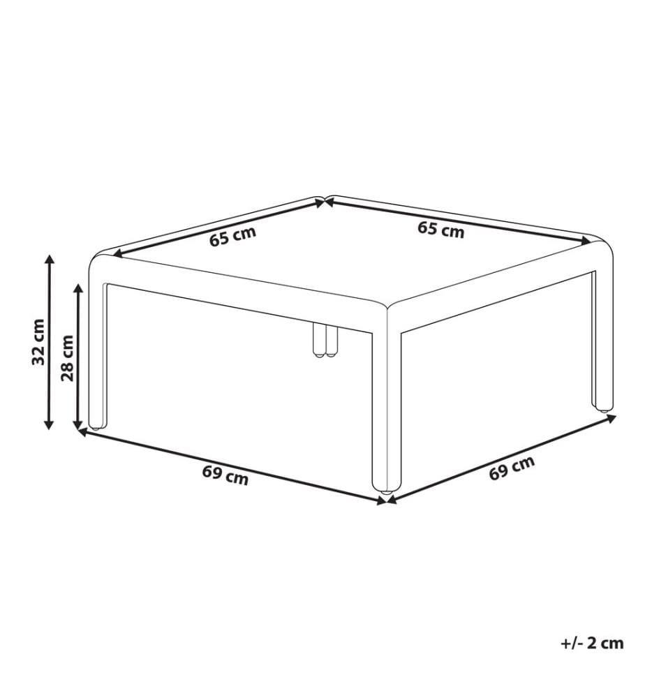 Table basse de jardin FERRETTI 69 cm 69 cm Beige clair