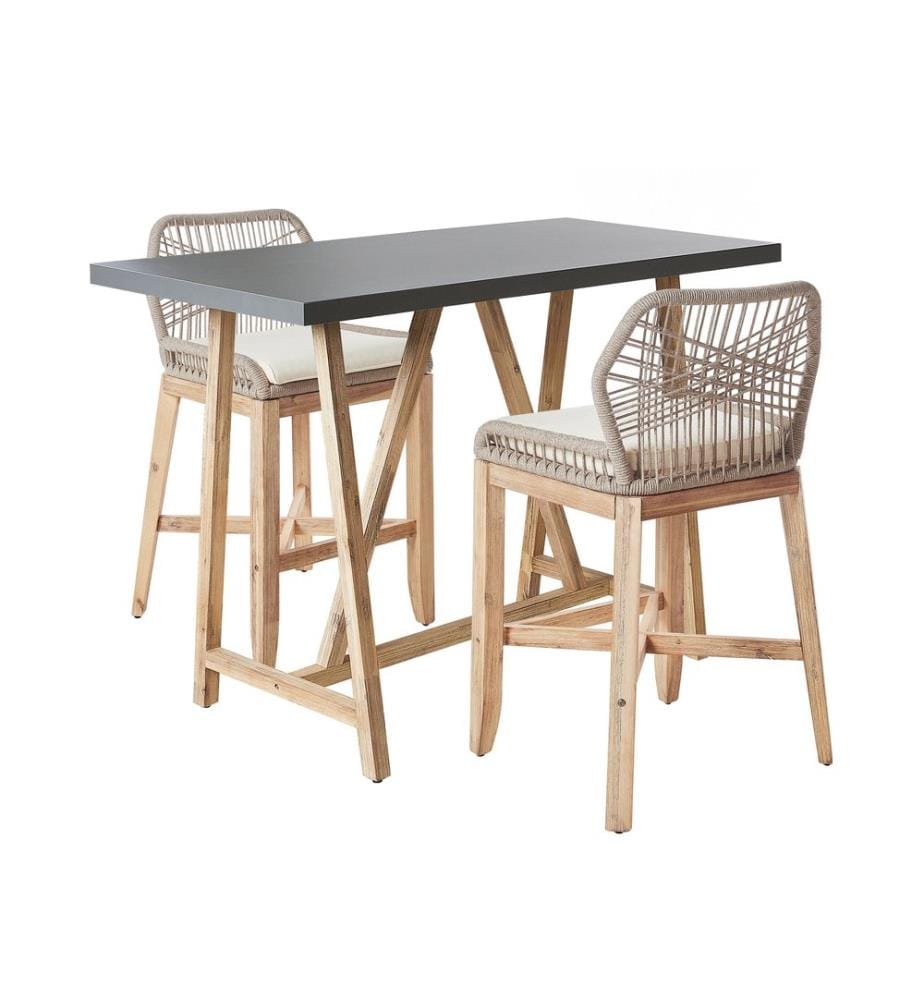 Ensemble bistrot avec coussins TALAMONE Acacia Gris