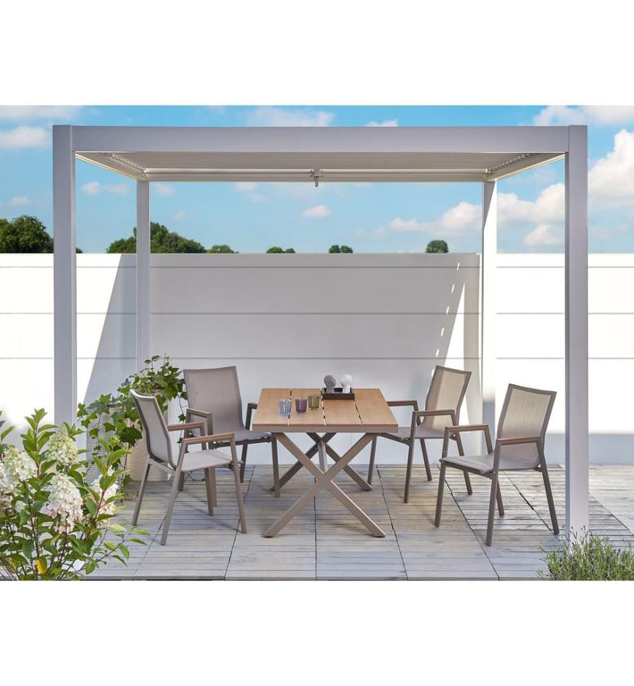 Gartenmöbel Set 4-Sitzer TIANO Metall Grau