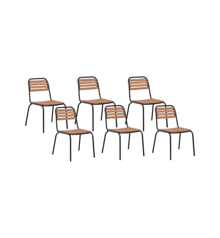Gartenstuhl 6er Set VALLESE Akazienholz Braun