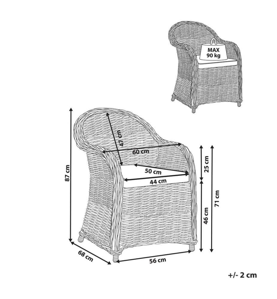 Fauteuil de jardin SUSUA II Rotin Naturel