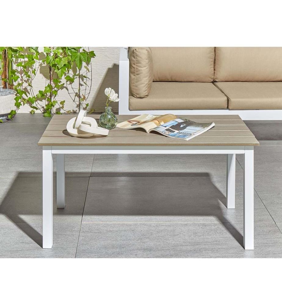 Gartentisch MESSINA 100 cm 52 cm Weiss