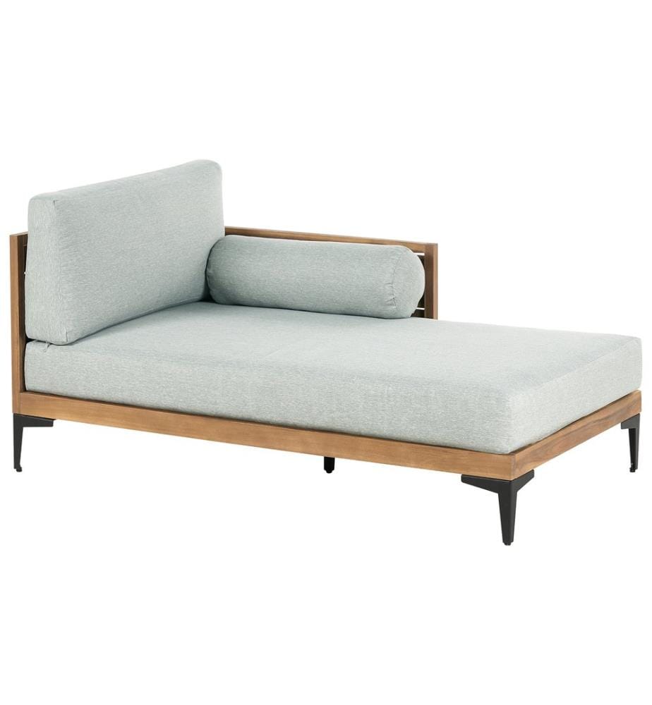 Garten Ecksofa 4-Sitzer CAVEZZO linksseitig zertifiziertes Akazienholz Grau