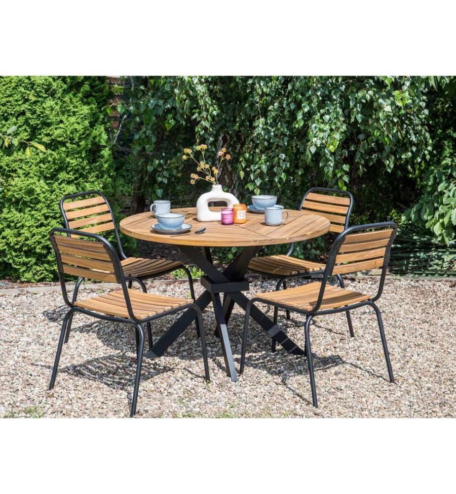 Gartentisch LISSONE 110 cm 110 cm Akazienholz Braun