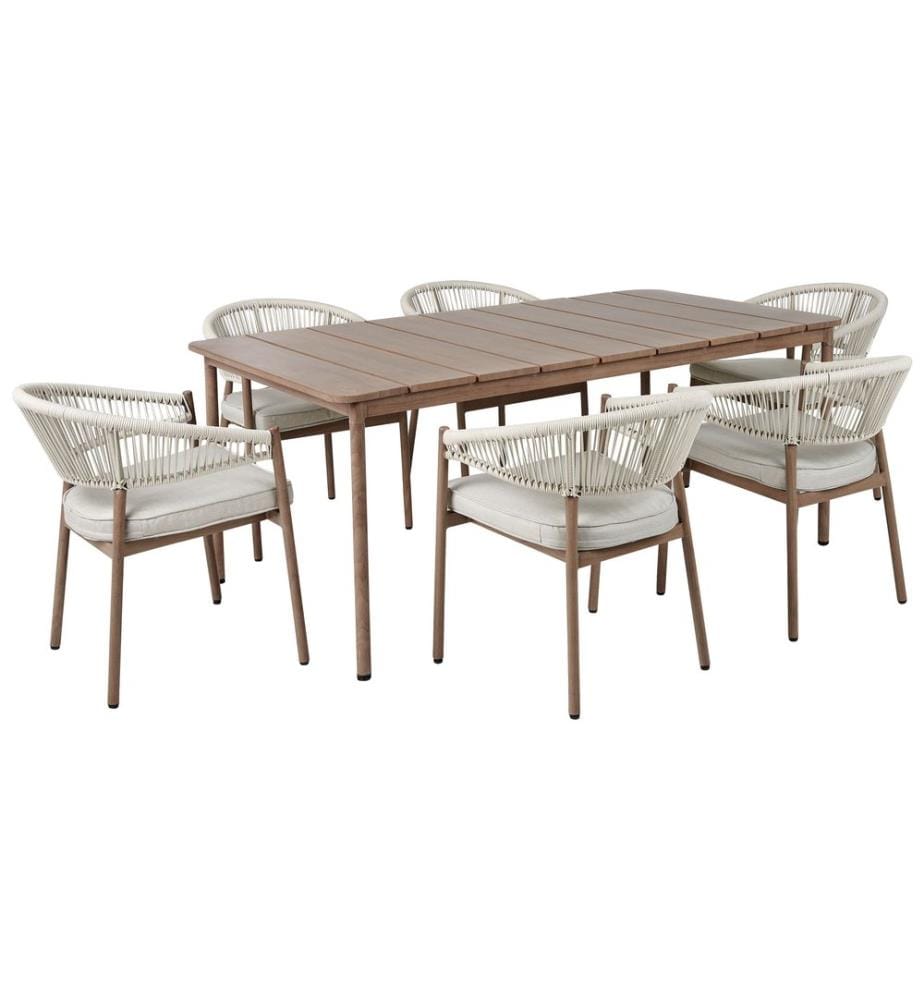 Gartenmöbel Set 6-Sitzer FLAVIA inkl. Kissen Metall Taupe