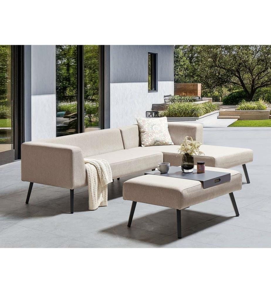 Garten Ecksofa mit Tisch 4-Sitzer SORRIVOLI linksseitig Beige