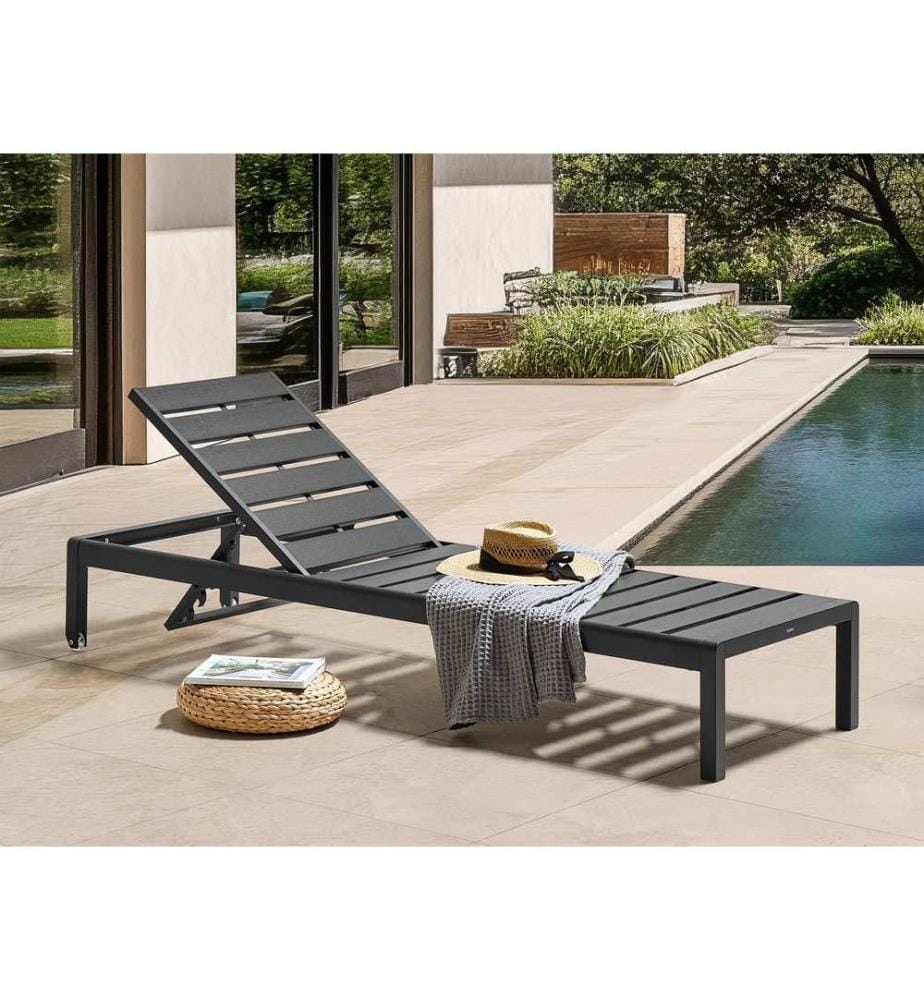 Sonnenliege NARDO mit Relaxfunktion Metall Schwarz
