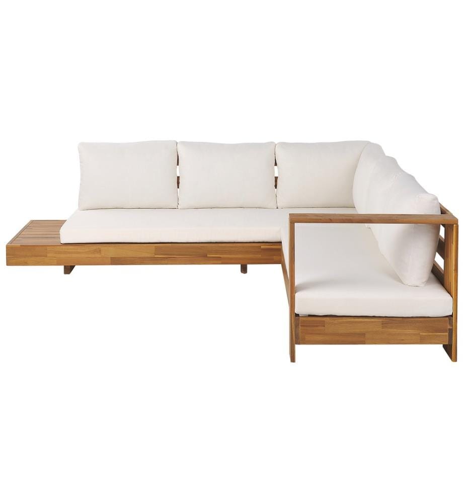 Garten Ecksofa mit Tisch 5-Sitzer MARETTIMO linksseitig zertifiziertes Akazienholz Braun