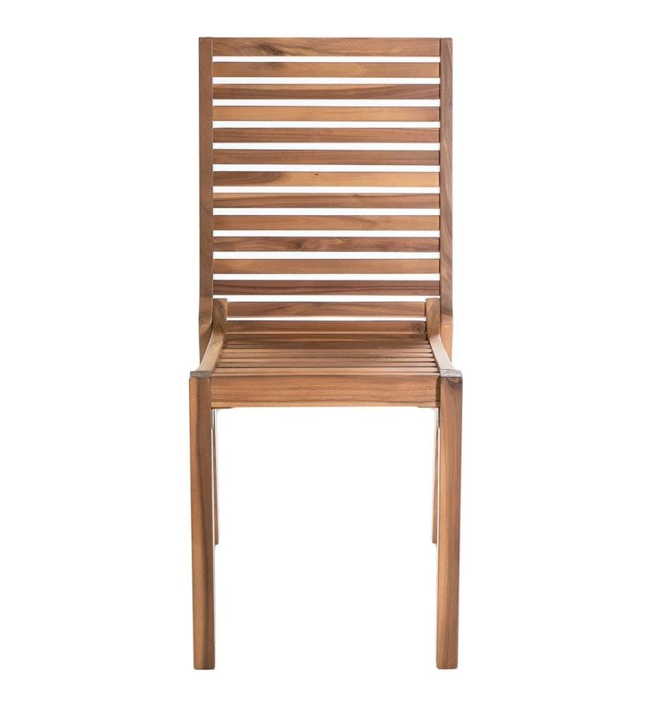 Gartenstuhl 4er Set OMBRIANO zertifiziertes Akazienholz Hellbraun