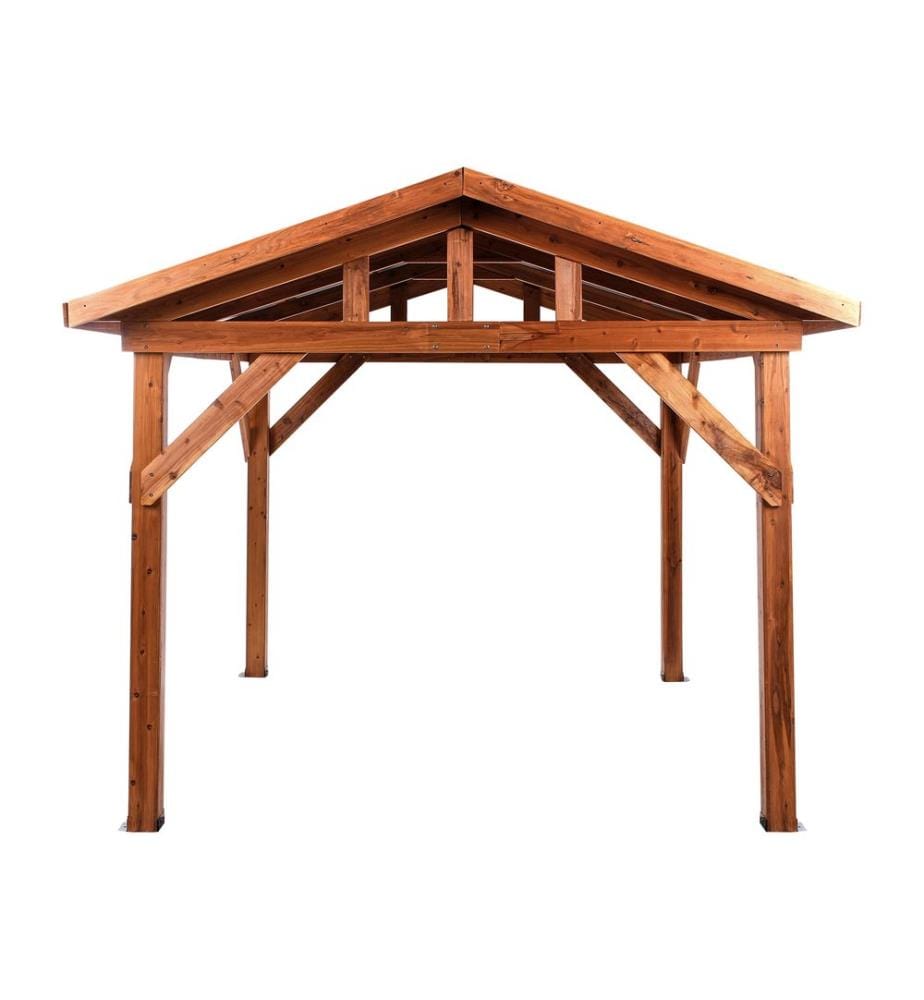 Pavillon SECCHIA Tannenholz 296 cm 350 cm Braun / Grau