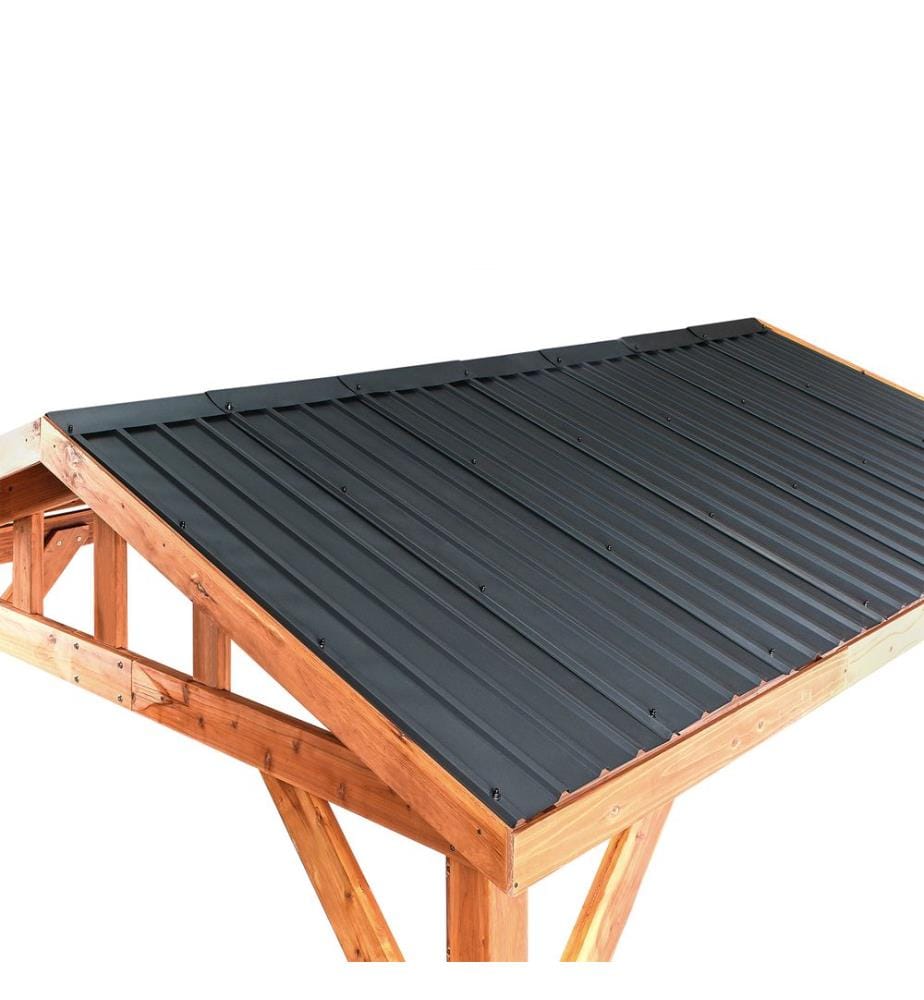 Pavillon SECCHIA Tannenholz 296 cm 350 cm Braun / Grau