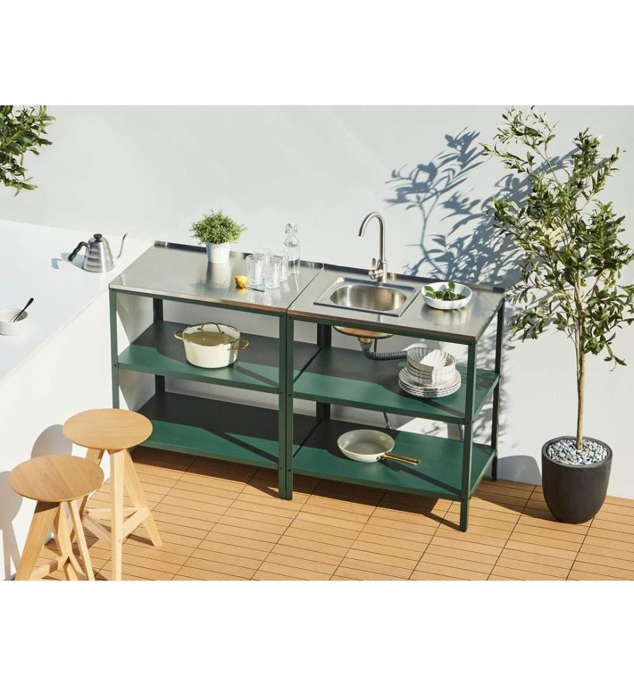 Ilot de cuisine extérieure VILAMA Vert