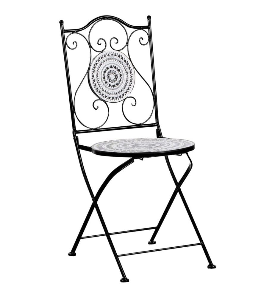 Bistro Set klappbar COMISO Metall Schwarz / Weiss