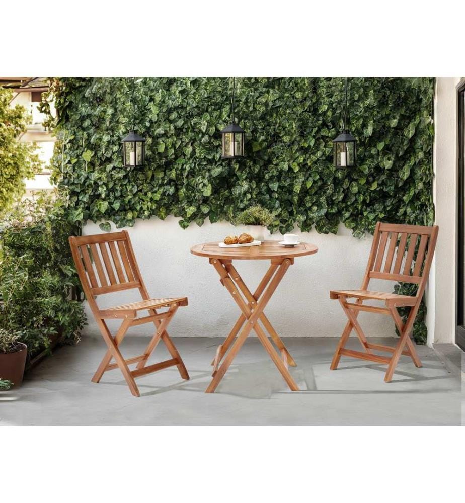 Ensemble bistrot Pliant FEBBIO Bois d'acacia certifié Marron