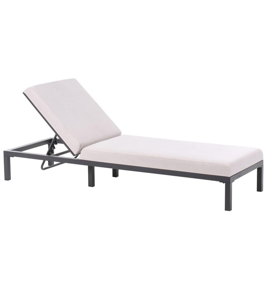 Sonnenliege mit Kissen LARIANO Metall Hellbeige