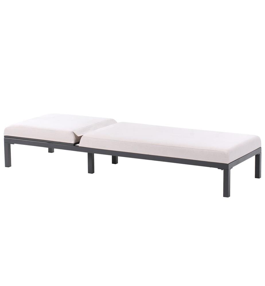 Sonnenliege mit Kissen LARIANO Metall Hellbeige