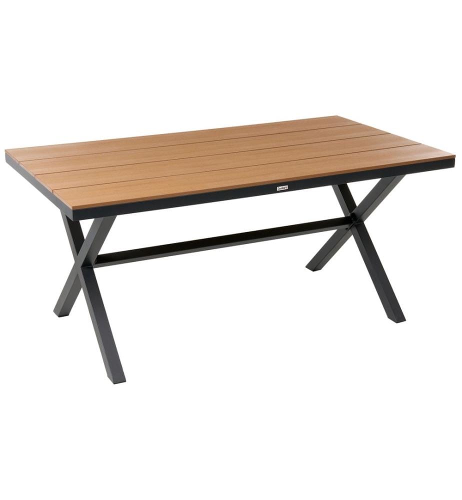 Gartentisch TIANO 160 cm 90 cm Metall Schwarz