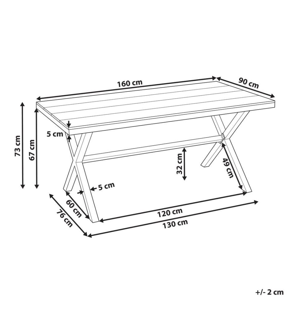 Gartentisch TIANO 160 cm 90 cm Metall Schwarz