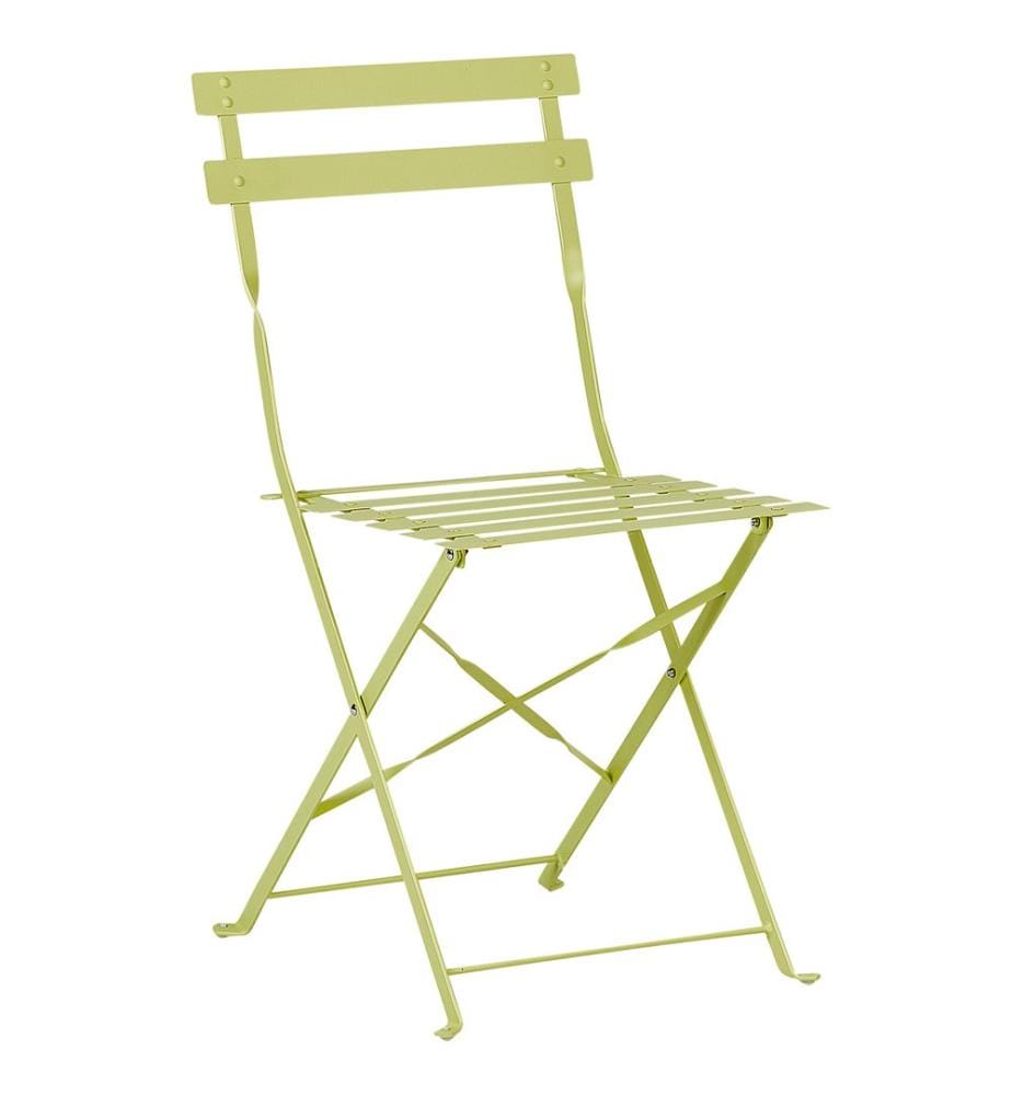 Ensemble bistrot Pliant FIORI Métal Vert citron
