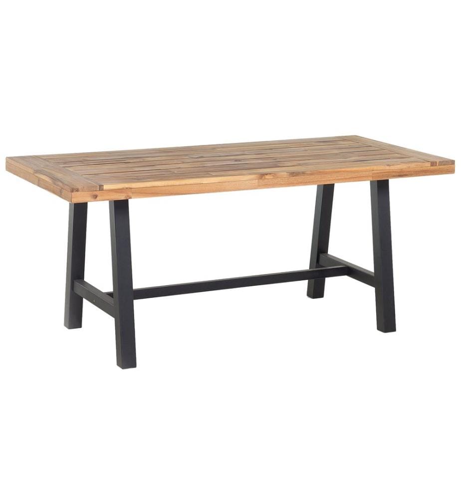 Gartentisch SCANIA 170 cm 80 cm Akazienholz Schwarz