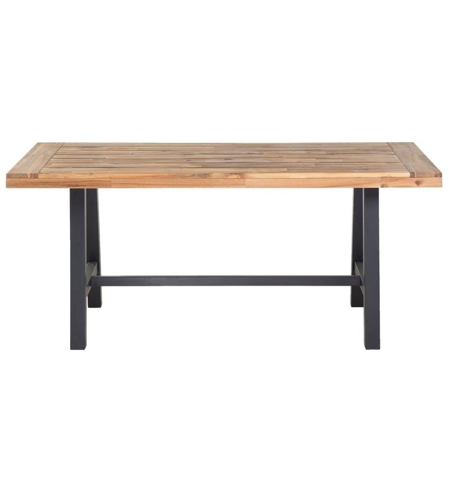 Gartentisch SCANIA 170 cm 80 cm Akazienholz Schwarz