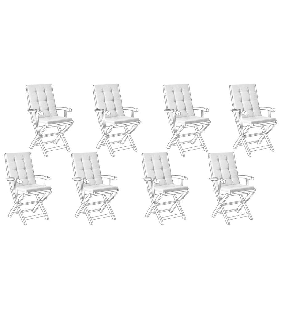 Lot de 8 coussins de jardin MAUI PREMIUM Blanc cassé